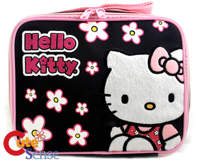 Lunch   Kitty on Hello Kitty Black   Pink Lunch Bag Box At Cutesense Com