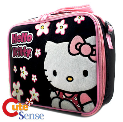 Lunch   Kitty on Hello Kitty Black   Pink Lunch Bag Box At Cutesense Com