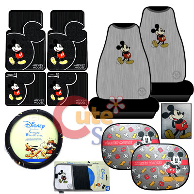  Seats on Mickey Mouse 10pc Car Seat Covers Accessories Compleate At Cutesense