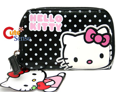  Kitty Wallet Black on Sanrio Hello Kitty Zippered Wallet W Key Ring  Black At Cutesense Com