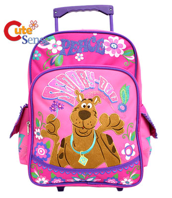 Scooby Doo 16" Large Roller School Backpack Bag :Pink