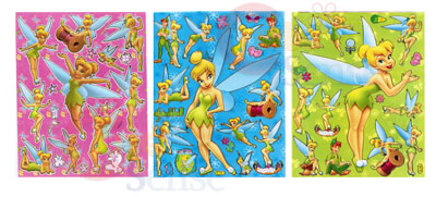 Disney Tinkerbell Removable Wall Window Stickers Set (3 Sheets)