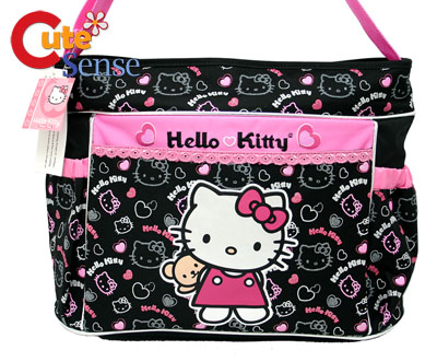  Kitty Diaper  on Hello Kitty Pink Black Canvas Tote Diaper Shoulder Bag At Cutesense