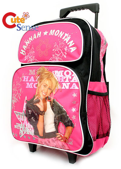 Hannah Montana Bags  School on Disney Hannah Montana School Roller Backpack Large Rolling Bag  Pink