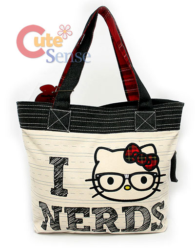  Kitty Shoulder Tote  on Sanrio Hello Kitty Nerd Tote Hand Bag  Shoulder Bag  Loungefly