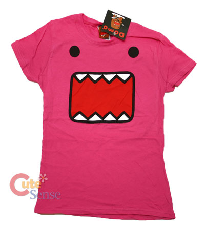 Domo Kun Girls/Women T-Shirt -Raspberry Pink Face   : Small