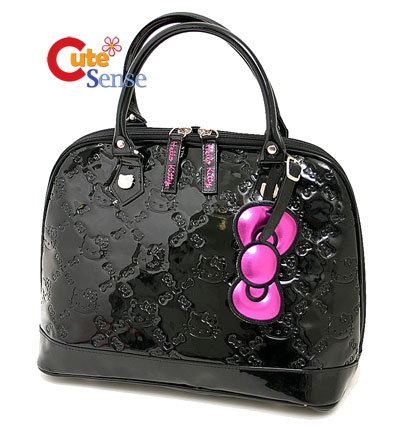  Kitty Black Bags on Sanrio Hello Kitty Black Embossed Hand Bag Shiny Loungefly Satchel Bag