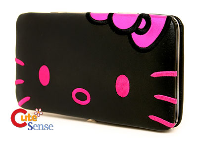  Kitty Wallet Black on Sanrio Hello Kitty Hinge Wallet Black Red Bow  Leather Check Book