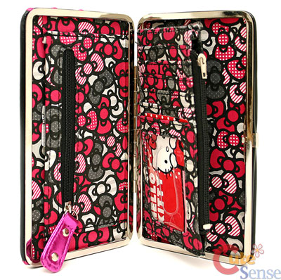  Kitty Wallet Black on Hello Kitty Hinge Wallet Flat Wallt Loungefly Black Pink 5 Jpg