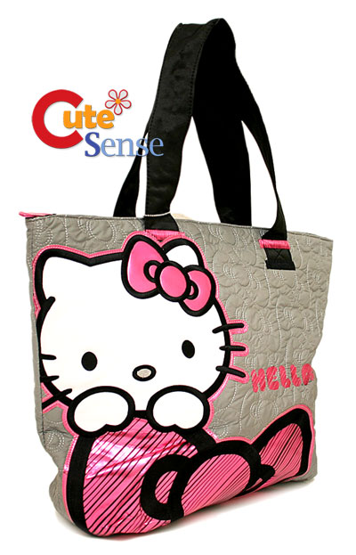 Loungefly  Kitty Patent  on Sanrio Hello Kitty Quilted Tote Bag Loungefly 4 Jpg