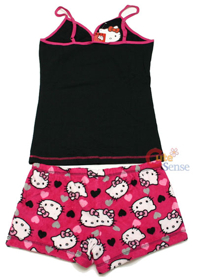  Kitty Pyjamas on Sanrio Hello Kitty Sleepwear Tank Top And Pants  Black Pink Xl At