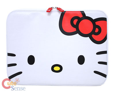 Book   Alarm on Hello Kitty Face Apple Laptop Macbook I Pad Case Bag Laptop Protector