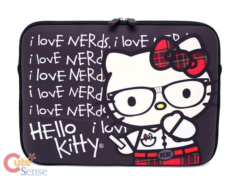 Hello Kitty I Love Nerds Laptop Case. Sanrio Hello Kitty Formed