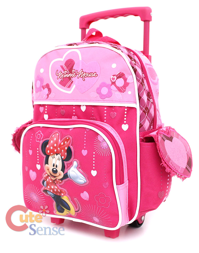 Disney Minnie Mouse School Roller Backpack 12" Rolling Bag - Pink Love ...