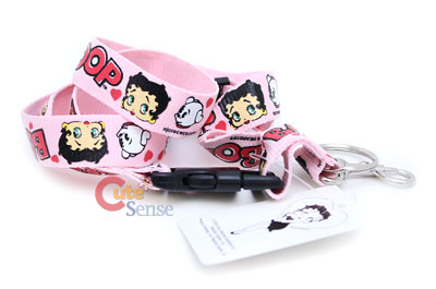 Betty Boop with Pudgy  Key / ID Lanyard -Pink