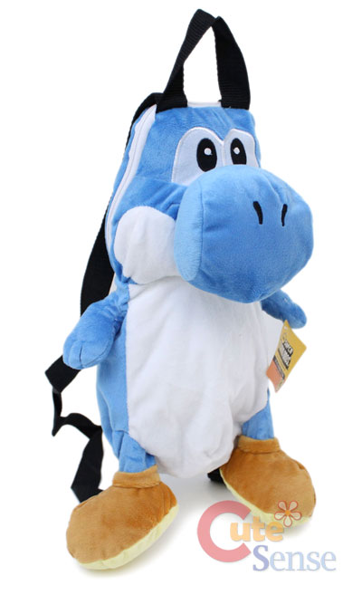 Super Mario Bedding  Kids on Super Mario Brothers Blue Yoshi Plush Bag Backpack   Ebay