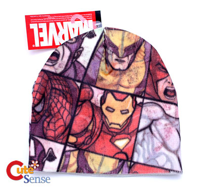 Marvel All Over Heroes Print Beanie (Teen-Adult)