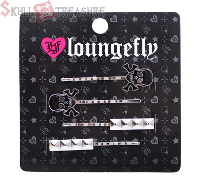 Skulls with Metal Stud Hair Pin Set by Loungefly