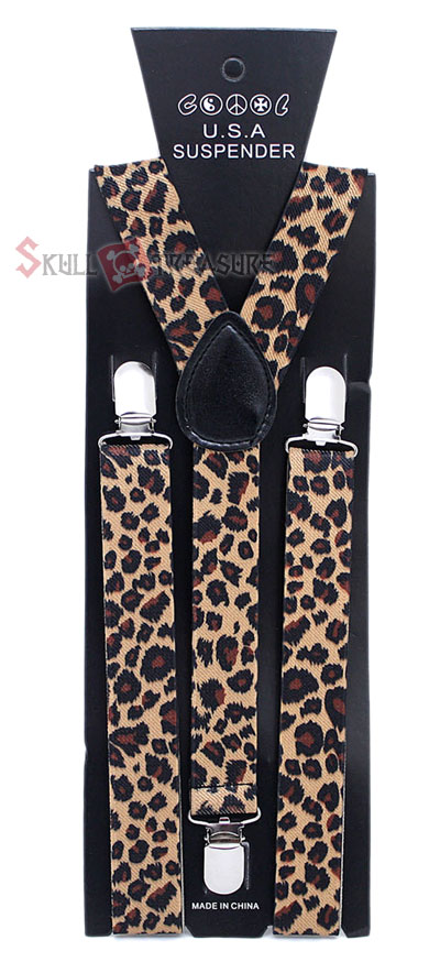 Leopard Print  Braces - Animal Suspender Belt