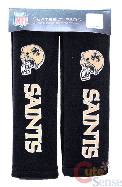 NFL New Orleans Saints Seat Belt Cover Set