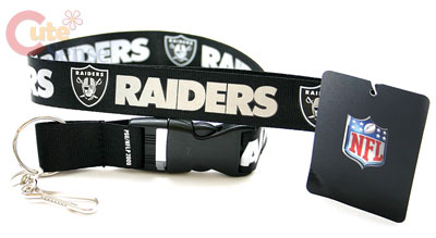 Oakland Raiders Lanyard NFL Key Chain -Black