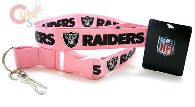 Oakland Raiders Lanyard NFL Key Chain -Pink