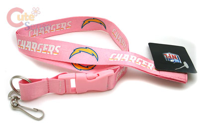 San Diego Chargers Lanyard NFL Key Chain - Pink