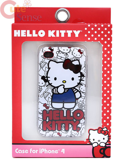 Sanrio Hello Kitty Apple i Phone 4G Case -Hard Case :White & Red