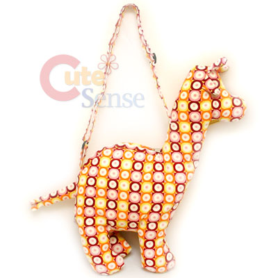 Large Giraffe Cotton Plush Shoulder/Cross Bag : 80's Dots