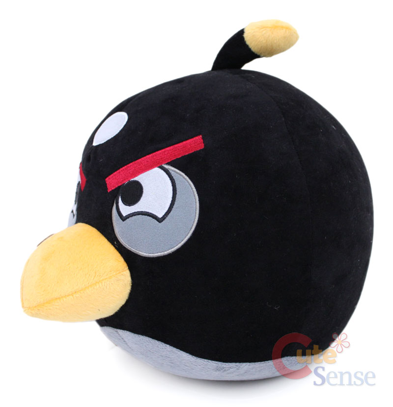 giant black angry bird plush