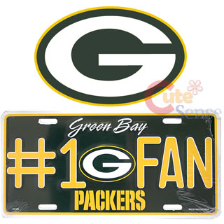 NFL Green Bay Packers Metal License Plate -No 1 Fan