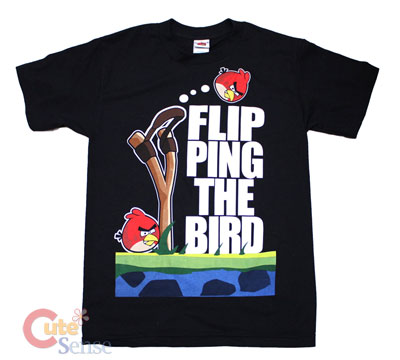 Angry Birds Men's T-Shirt , Game T-Shirts: Bird Flip - S