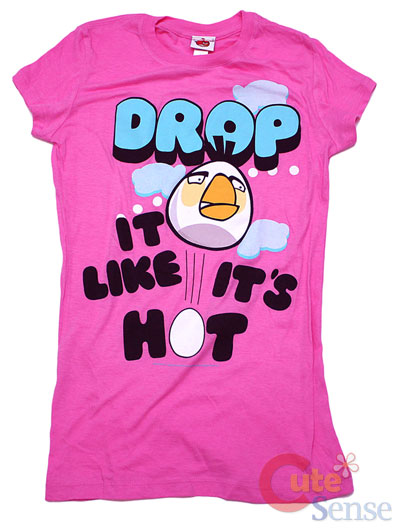 Angry Birds Girls/Women T-Shirt : Drop it - Small