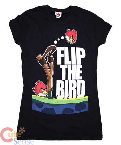 Angry Birds Girls/Women T-Shirt : Flip the Birds -S