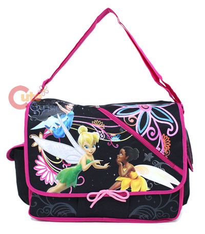 Cute Messenger Bags School on Disney Tinkerbell Faires School Messenger Bag Black  Pk   Ebay