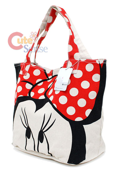 Large Canvas Tote  on Disney Minnie Mouse Tote Bag Big Face Canvas Loungefly   Ebay