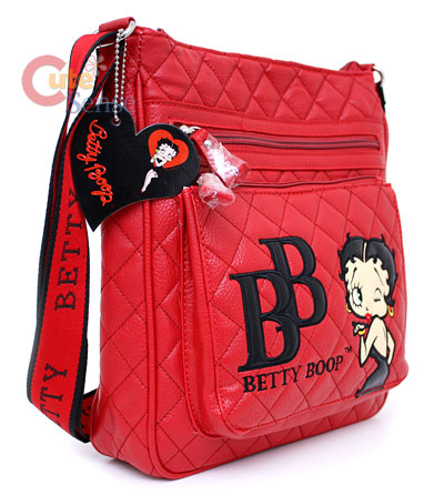 Messenger   on Betty Boop Quilted Mini Messenger Bag   Red At Cutesense Com