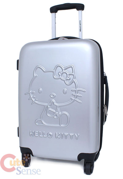 Bags  Kitty on Sanrio Hello Kitty Trolley Bag Emblms Luggage Silver Metal 1 Jpg