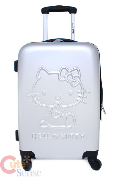  Kitty Luggages on Sanrio Hello Kitty Trolley Bag Emblms Luggage Silver Metal 2 Jpg