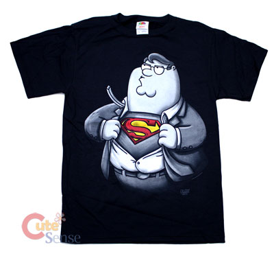 Family Guy Peter Superman  Men's T-Shirts :Small