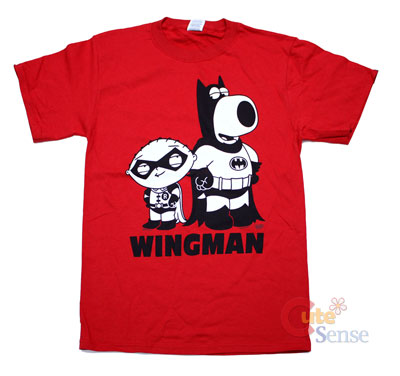 Family Guy Stewie Brian Wing Man  Men's T-Shirts :Small