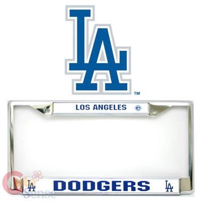 MLB LA Dodgers Car/Auto License Frame -Metal Chrome