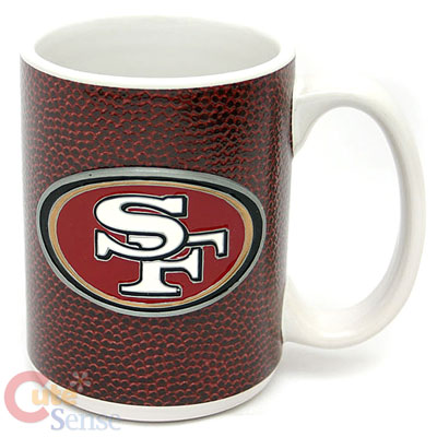 NFL San Francisco 49ers Collectible Mug Cup w/Metal Logo Plate