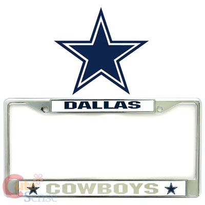 NFL Dallas Cowboys Car/Auto License Frame -Metal Chrome