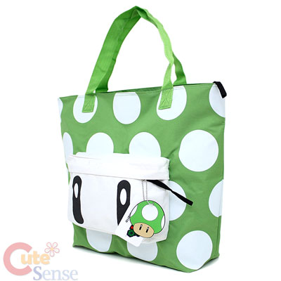 Green Shoulder  on Super Mario Green Mushroom Tote Shoulder Bag At Cutesense Com