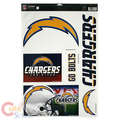 San Diego Chargers Window Clings Decal Sheet - 5 Logo 11x17