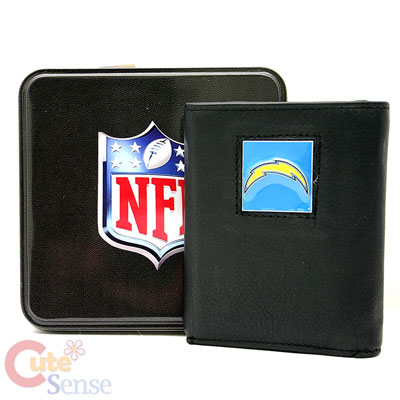 NFL San Diego Chargers Tri-Fold Wallet w/Tin Case