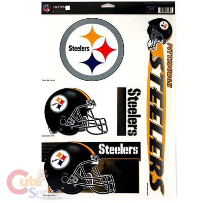 NFL Pittsburgh Steelers Window Clings Decal Sheet 11x17 : 5 Logos