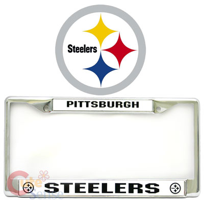 NFL Pittsburgh Steelers Car/Auto License Frame -Metal Chrome