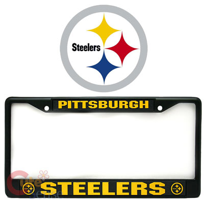 NFL Pittsburgh Steelers Car/Auto License Frame -Metal Black